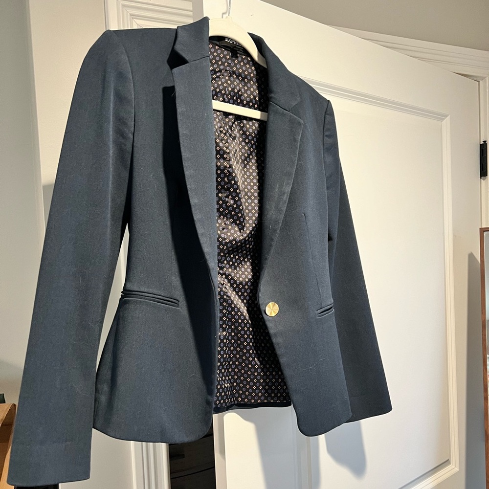 Express Blazer Twilight Size 4 One Button Stretch - image 1